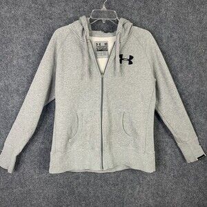 Under Armour Storm Hooded Zip Front Sweat Shirt Men M Heavy Weight Gray